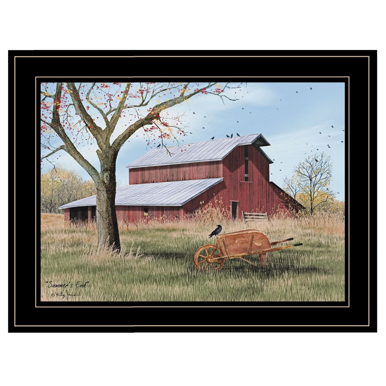 Edge Collections - 19" x 15" - Red - Billy Jacobs Autumn Gold Farm Scene Wall Decor - 1 Piece